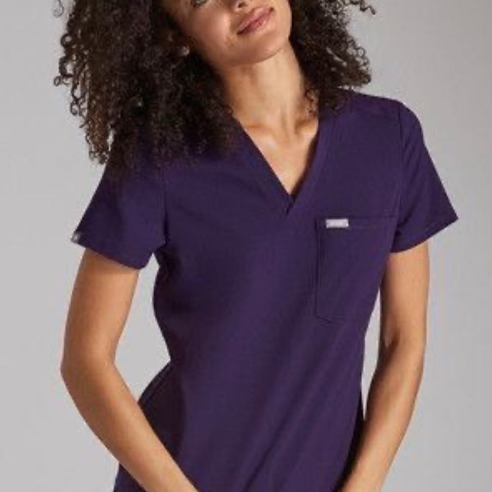 Figs Purple Jam Catarina Scrub Top XXS